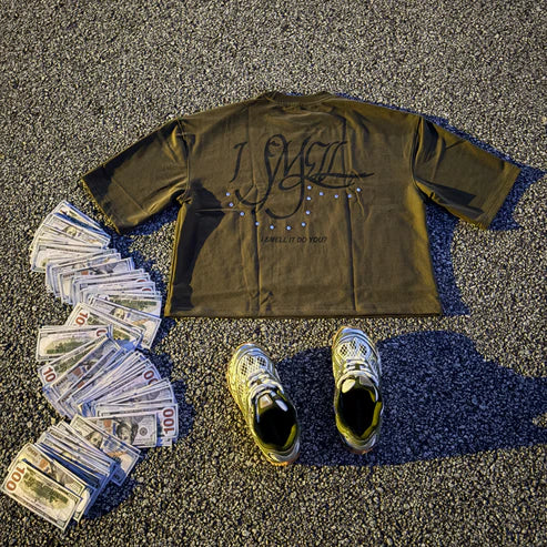 “MONEY COMING” (GREEN) DROP SHOULDER OVERSIZED TEE