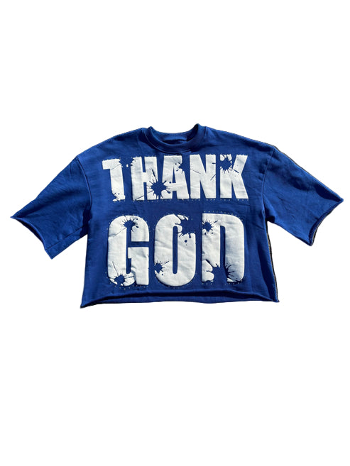 “THANK GOD” (BLUE) DROP SHOULDER TEE