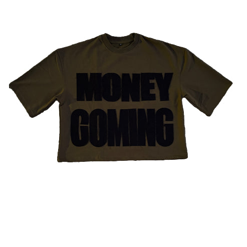 “MONEY COMING” (GREEN) DROP SHOULDER OVERSIZED TEE