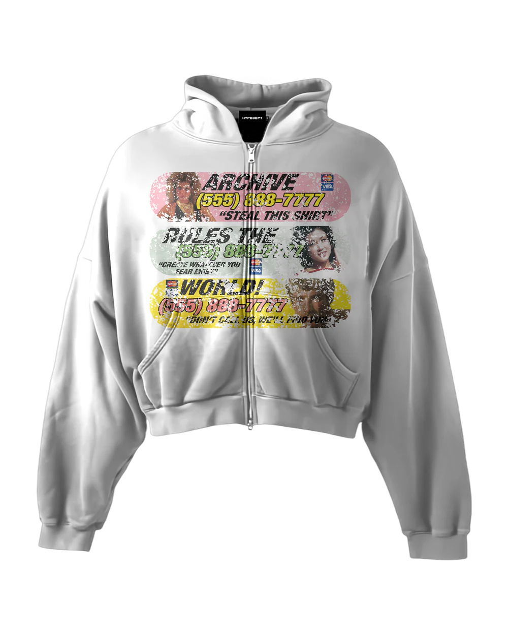 'HOTLINE' HEAVYWEIGHT BOXY ZIPUP HOODIE