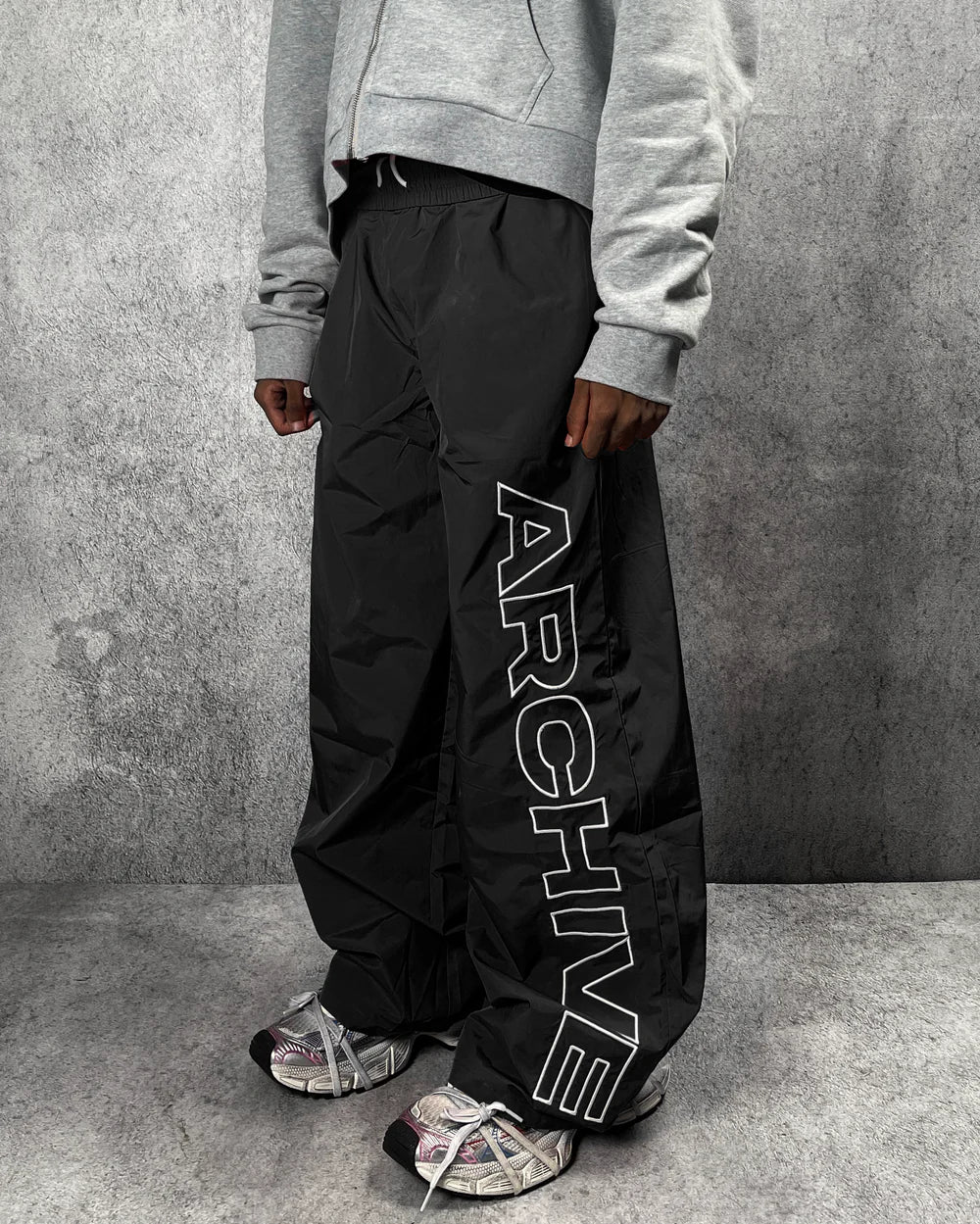 ARCHIVE 'STATEMENT' NYLON PANTS - BLACK