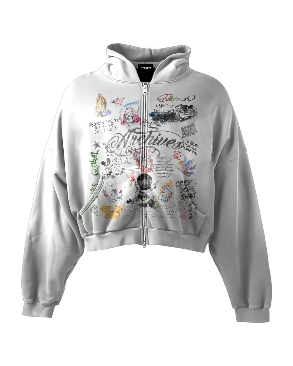 'GRAFFITI DREAMS' HEAVYWEIGHT BOXY ZIPUP HOODIE