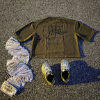 “MONEY COMING” (GREEN) DROP SHOULDER OVERSIZED TEE