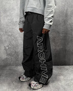 ARCHIVE 'STATEMENT' NYLON PANTS - BLACK